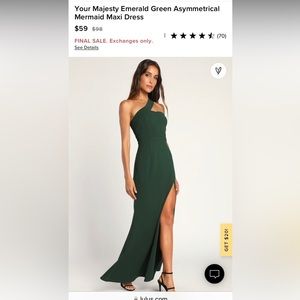 Your Majesty Emerald Green Asymmetrical Mermaid Maxi Dress